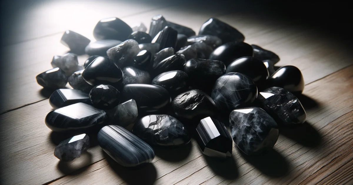 black tourmaline crystals